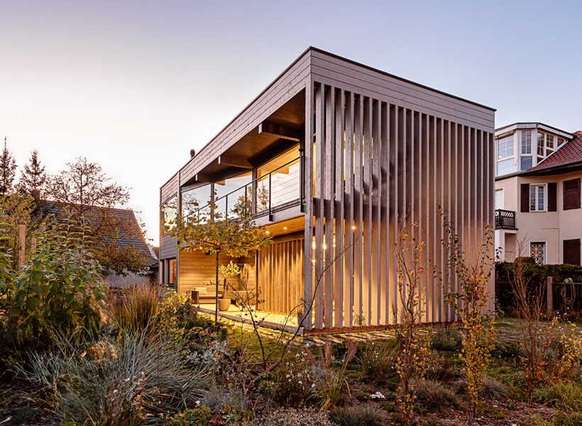 A modern log house in Germany