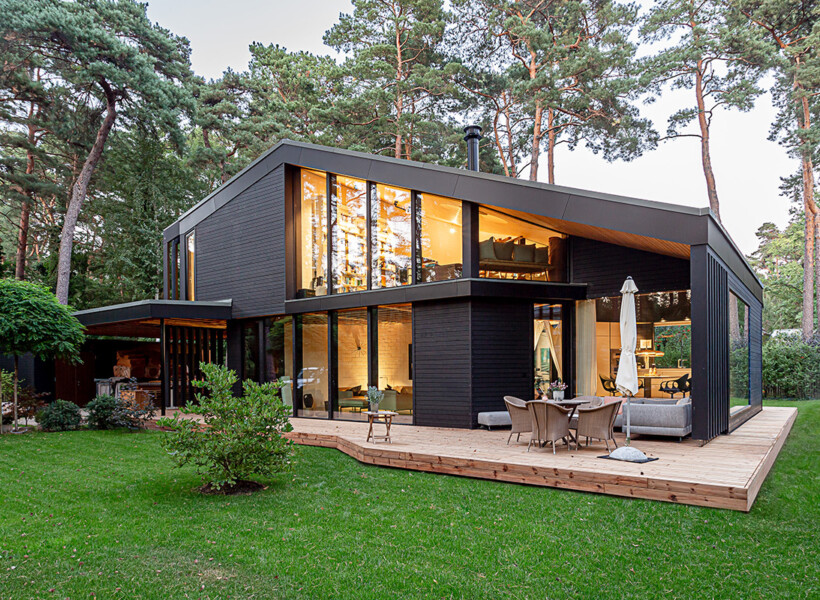 Modern log house in Germany.