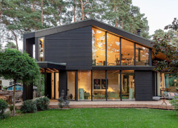 Modern log house in Germany.