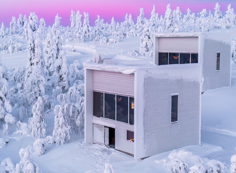 Valo Ice Cube villas are modern and luxurious log villas.